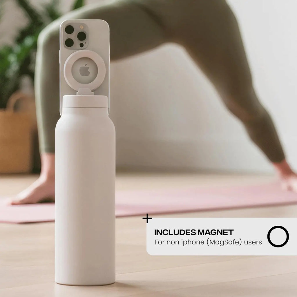 Stay Hydrated in Style: 24Oz Insulated Water Bottle with Magnetic Phone Mount & Sip Straw Lid for Effortless Daily Use