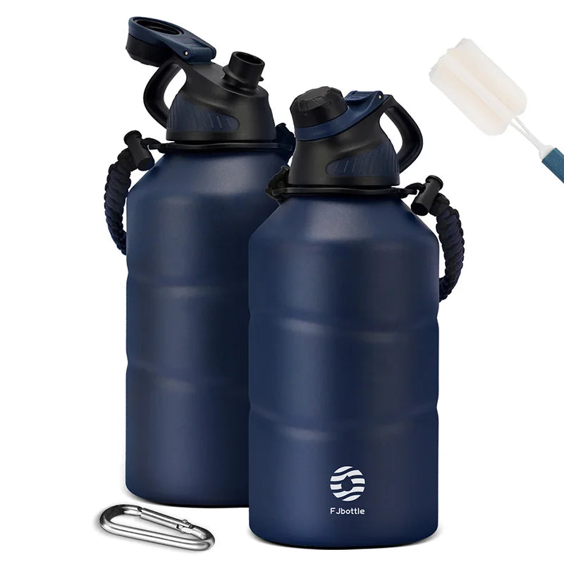Stay Hydrated in Style with Our 1.9L Large Capacity Stainless Steel Thermal Water Bottle - Perfect for Hot and Cold Beverages on the Go!
