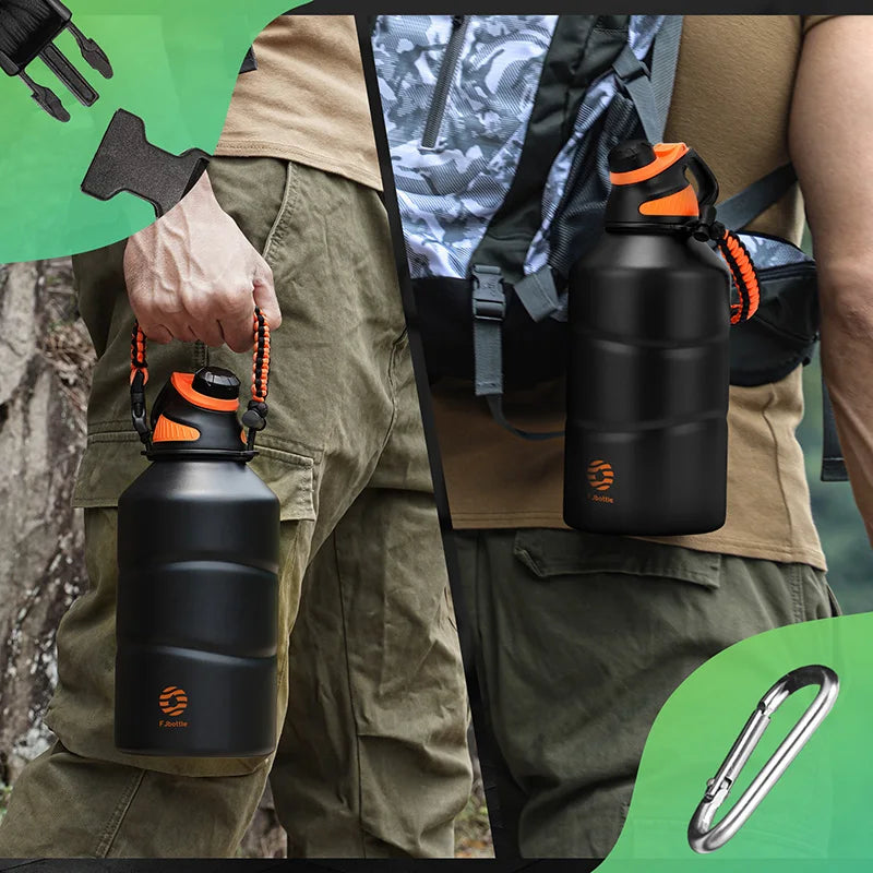 Introducing the Ultimate 1.9L Stainless Steel Thermos Bottle - Stay Hydrated with Style and Versatility!