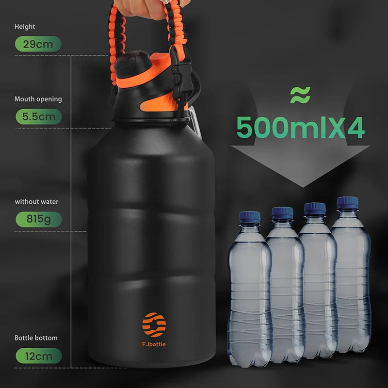 Introducing the Ultimate 1.9L Stainless Steel Thermos Bottle - Stay Hydrated with Style and Versatility!
