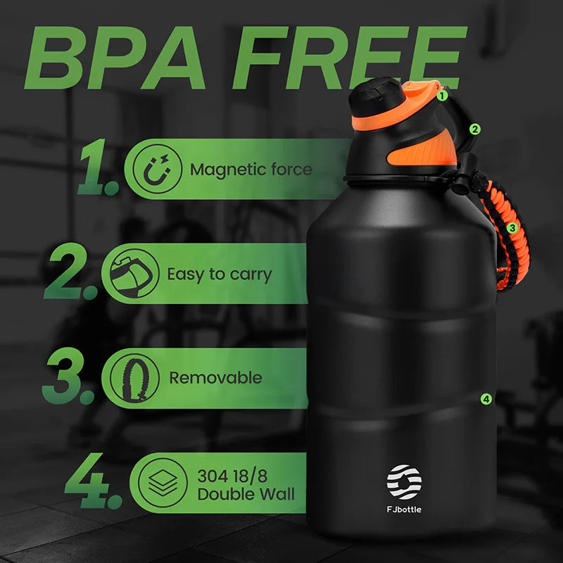 Introducing the Ultimate 1.9L Stainless Steel Thermos Bottle - Stay Hydrated with Style and Versatility!