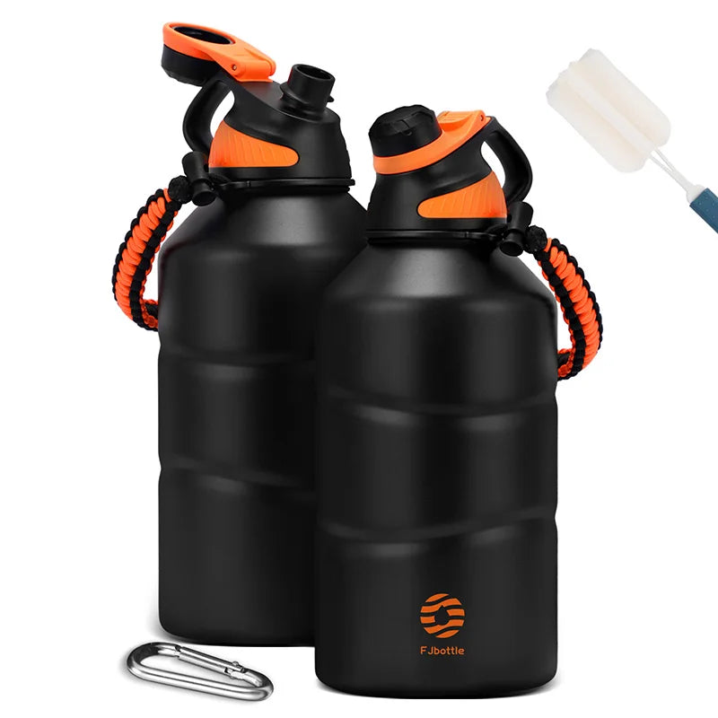 Stay Hydrated in Style with Our 1.9L Large Capacity Stainless Steel Thermal Water Bottle - Perfect for Hot and Cold Beverages on the Go!